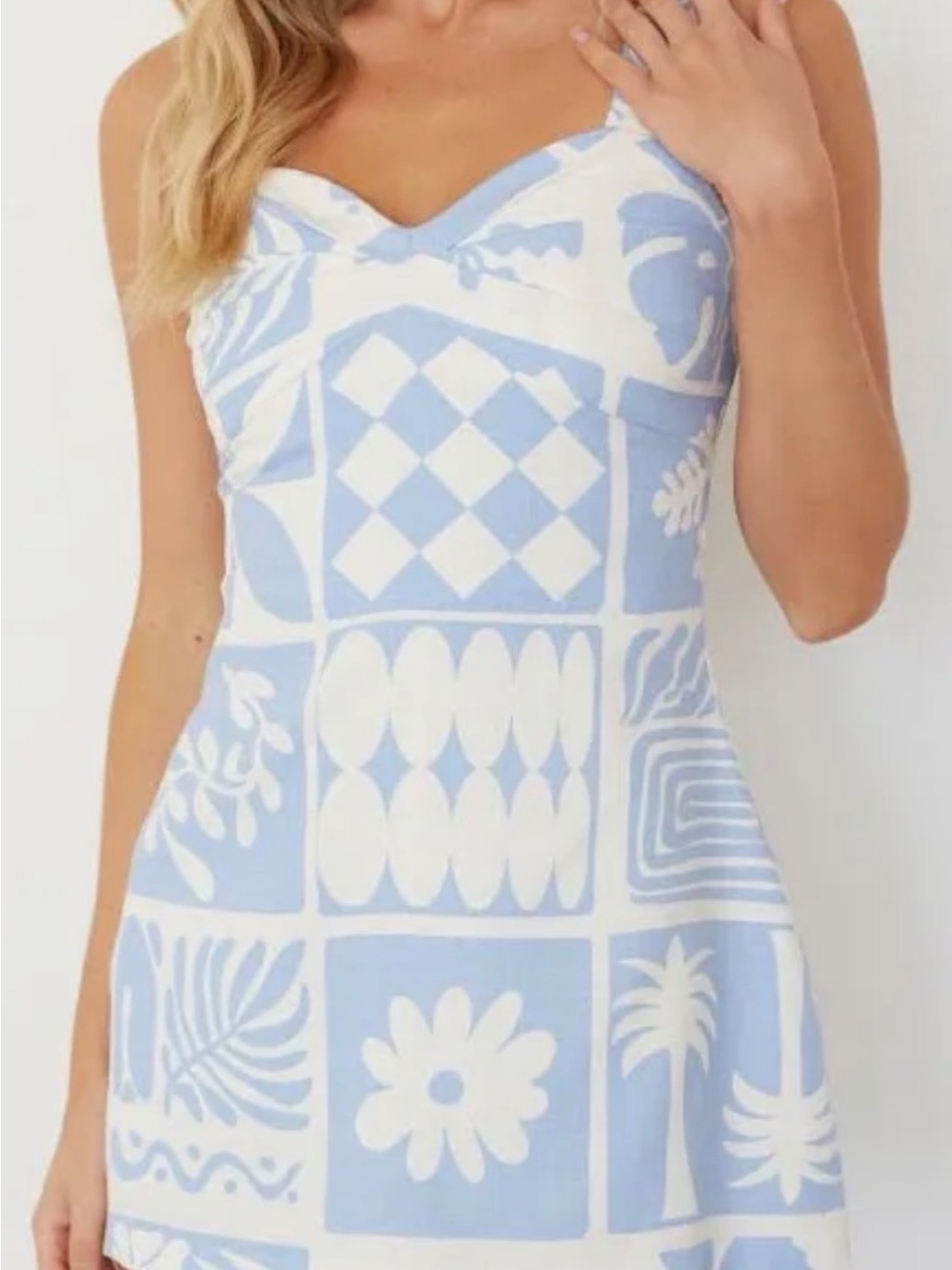American Threads Blue & White Striped Sundress